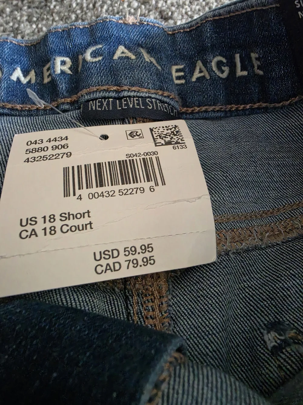 American Eagle Outfitters Curvy Super High-Waisted Flare Jeans Blue Waist 34W x